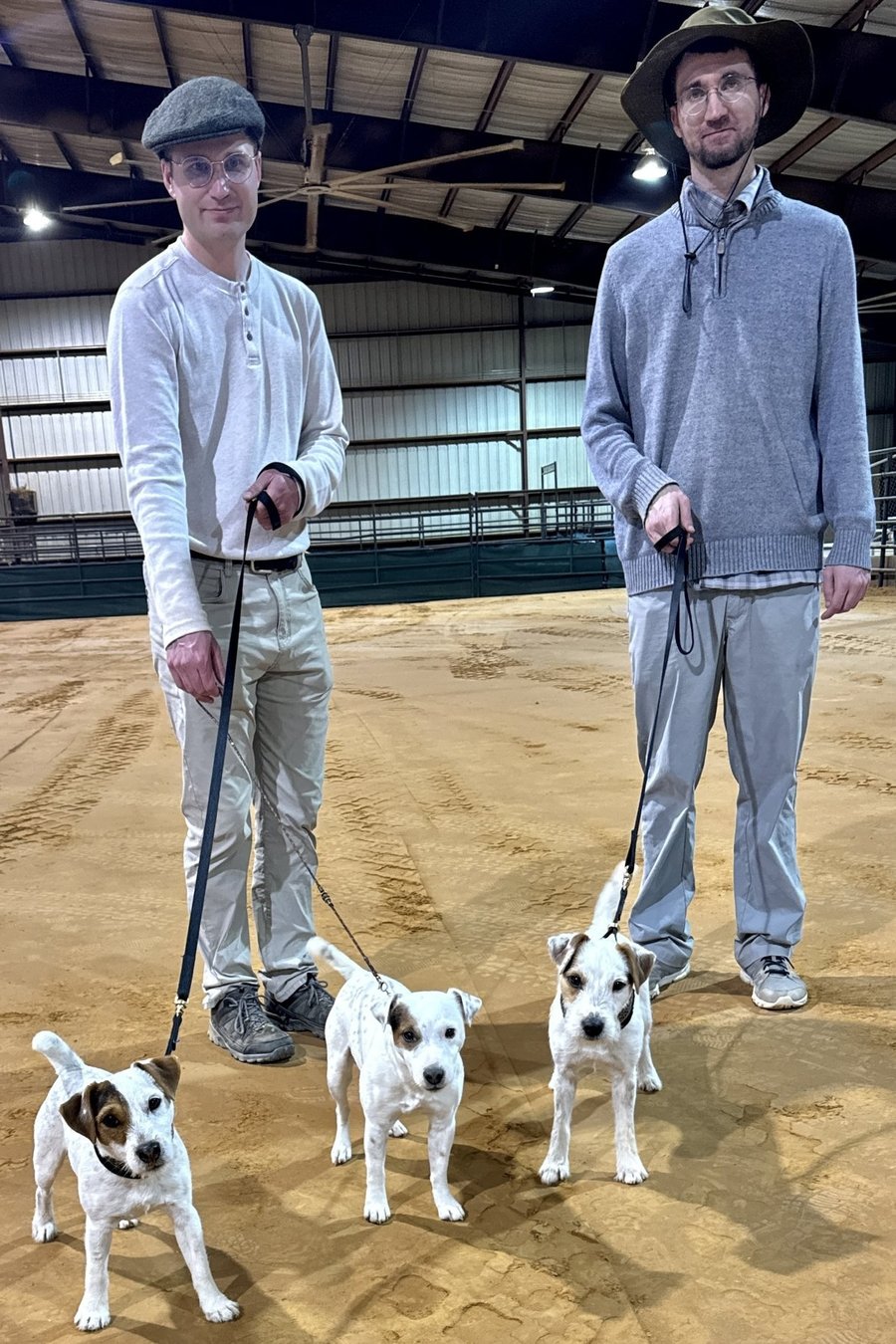 Wes (left) and Matt Hileman at a terrier trial